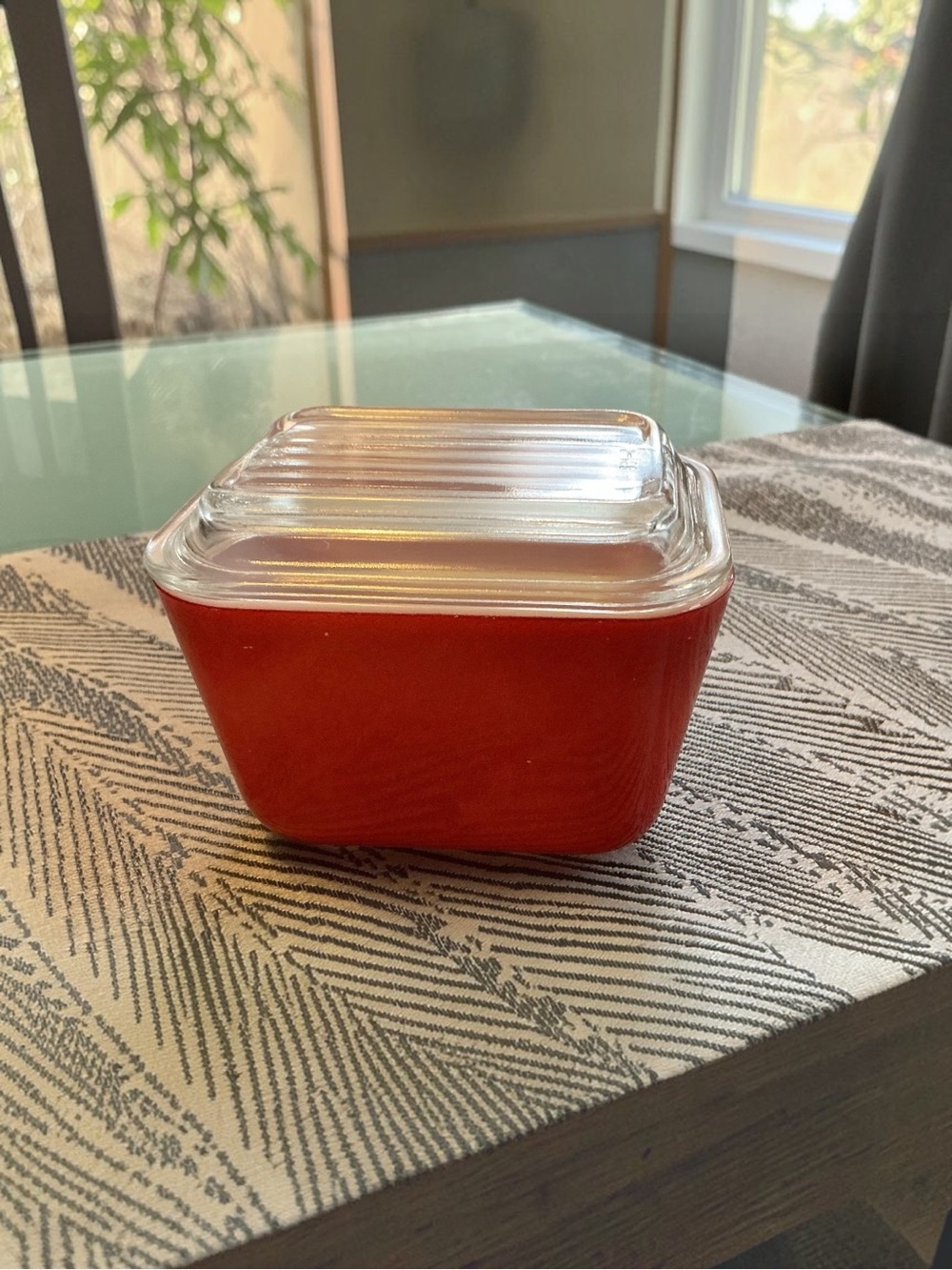 Vintage Pyrex red Refrigerator Dish with Lid